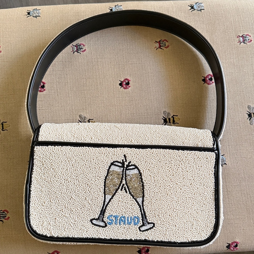 LIKE NEW STAUD Tommy Beaded Bag, Caviar Dreams - Picture 6 of 10